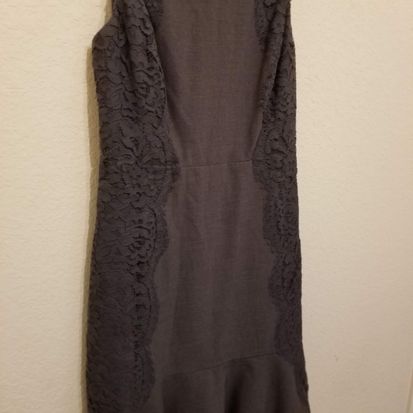 Elle Heather Gray Dress Ruffle Hem 2 - Picture 7 of 7